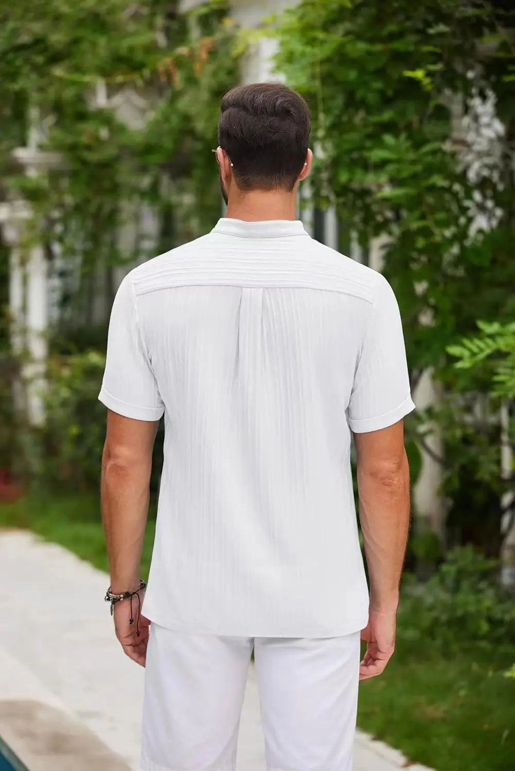 2025 Summer New Men's Quick-Drying Shirts Striped Jacquard Shirt Breathable Casual Comfortable Stylish Casual Short-Sleeved Top