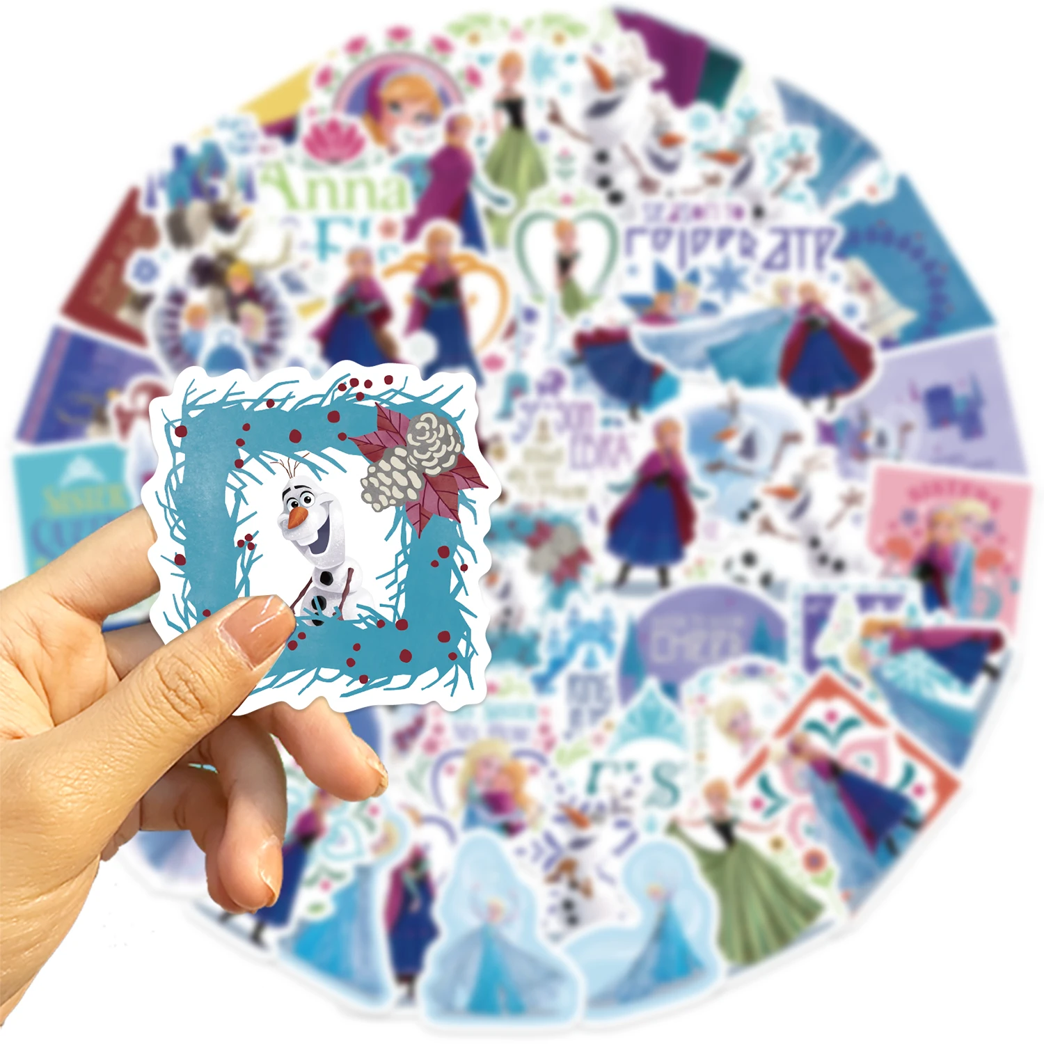 Disney-Frozen Vinyl Stickers para crianças, decalques impermeáveis, garrafa de água, laptop, skate, scrapbook, bagagem, brinquedo, 60pcs