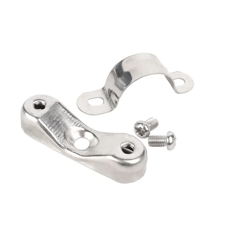 16/20/25/32/40/50mm 304/316 Stainless /Carbon Steel/Aluminum Alloy Off-Wall Code Saddle Clip Pipe Clamp Pipe Bracket Fixed Clip
