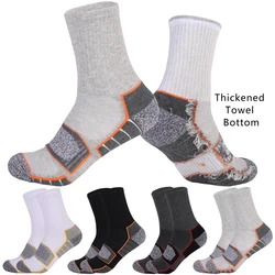 3 Pairs Unisex Thickened Towel Bottom Running Cycling Socks Mid Calf Non-Slip Soccer Sport Cycling Sports Mens Sock EU35-50