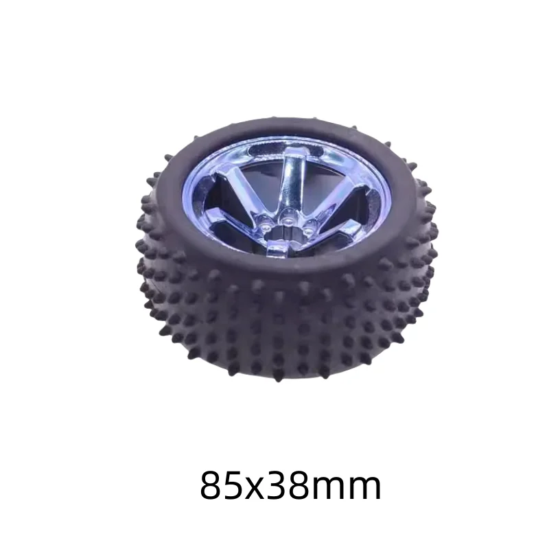 65/85/130mm Rubber Tire Hexagonal Holes Fixed Smart Car Robot Wheels Large Friction