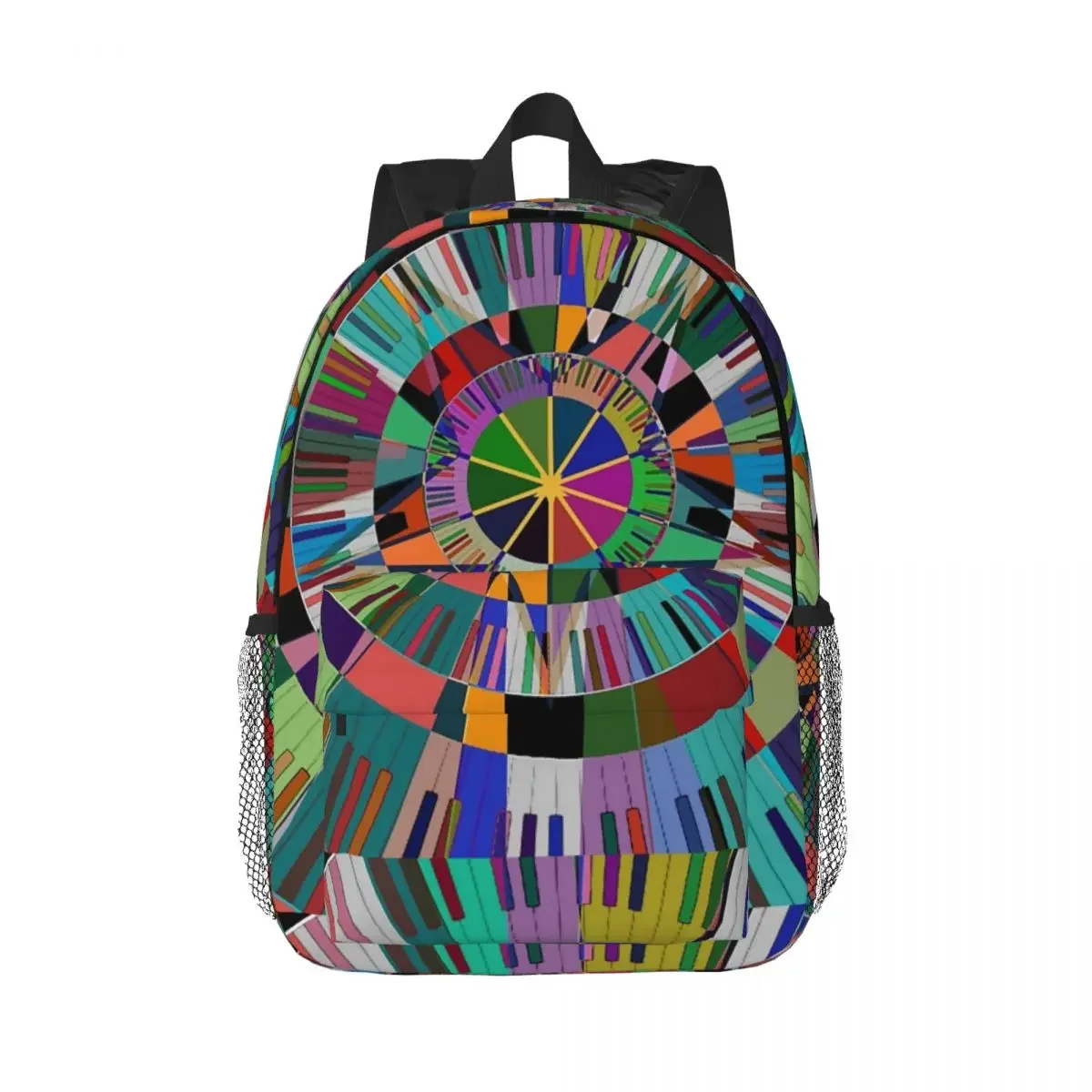 Psychedelic Piano Keyboard Geometric Backpacks Bookbag Cartoon Students School Bags Laptop Rucksack Shoulder Bag Large Capacity