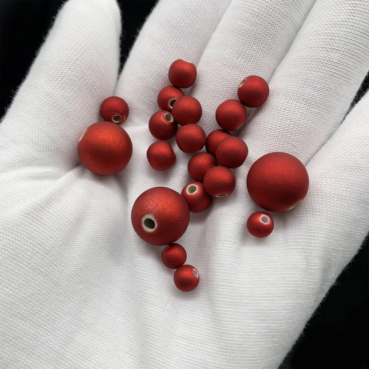 Matte Red Acrylic Beads 6/8/10/14mm Round Rubber Loose Beads For Diy Bracelets Necklaces Earrings Jewelry Making Craft Supplies