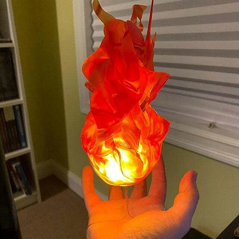 Halloween Floating Fireball Prop Flame Lamp Prop Artificial Fake Fire Floating Props No Flame For Home Halloween Decor