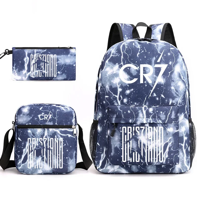 CR7 Mochila Fashion Backpack Large Capacity Student School Bag Travel Backpack Laptop Storage bag Bookbags cosplay bag 3Pcs Set