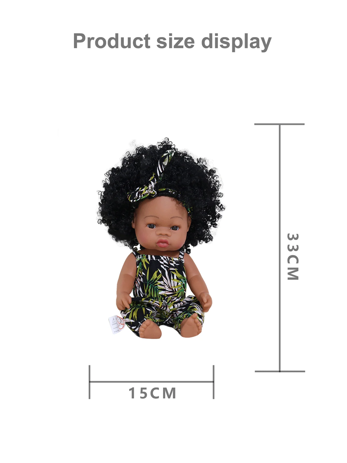 14 Zoll (35 cm) Reborn Afrikanische Puppe, Simulations-Soft-Vinyl Neugeborenen-Babypuppe, Lebensechte Spielzeuge für Kinder, Mädchen, Weihnachts- und Geburtstagsgeschenke – Detail 1
