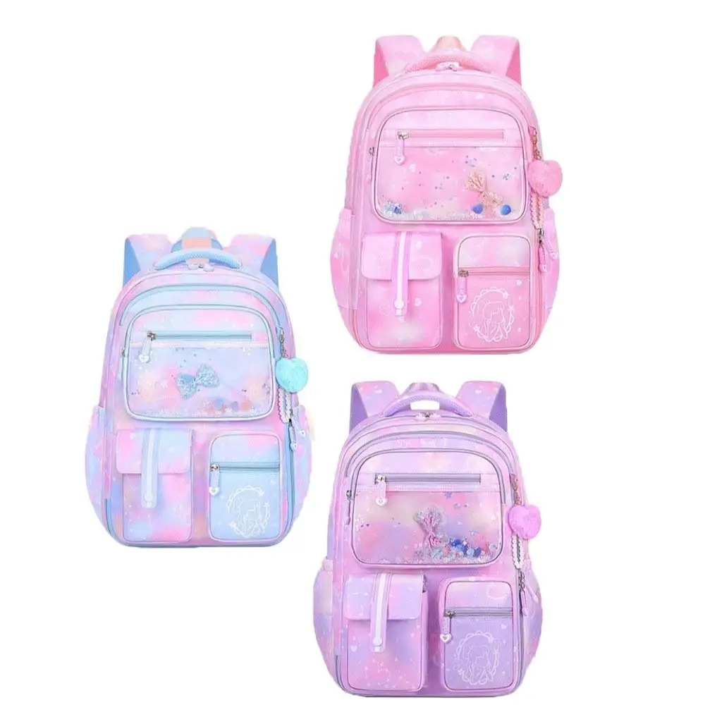 Cute Side-Open Children Backpack Oxford Korean Style Shoulders Bag Large Capacity Multiple Pockets Student School Bag