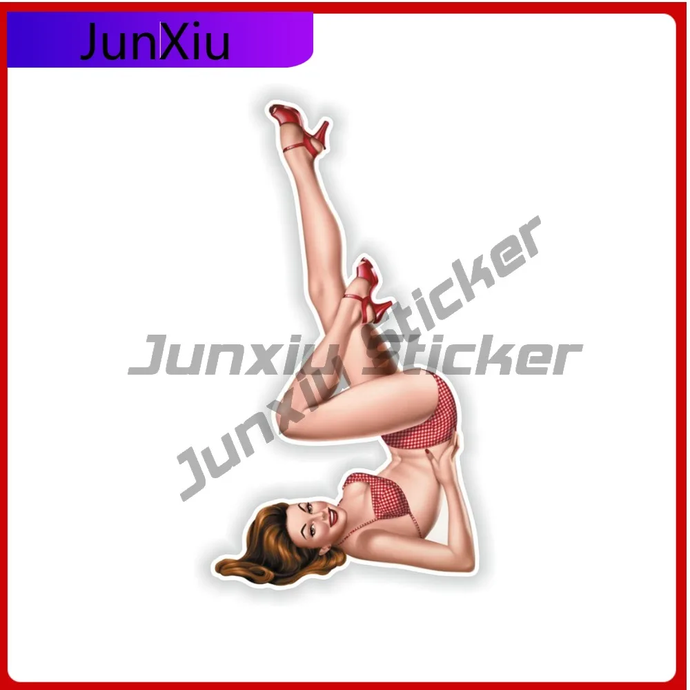 

Pin Up Girl Sticker Vintage Sexy Red Bikini Stickers Anti Scratch Decals Decorative Camper Rv Van Laptop Ebike Refit Car Sticker