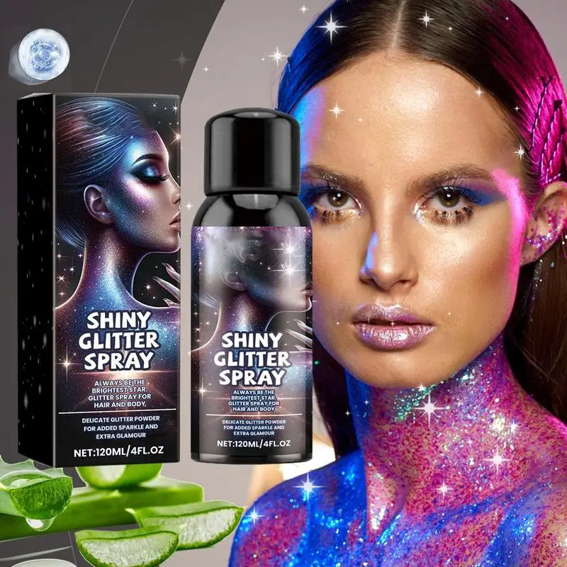 Glitter Spray For Hair And Body Exquisite Body Glitter Hairspray For Cloth Multifunctional Shimmer Body Shiny Spray For Party