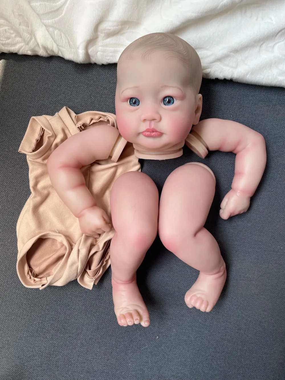 19inch Already Painted Kits Reborn Lali Handmade Reborn Doll Sets Multiple Layers Painting Doll Parts with Visible Veins