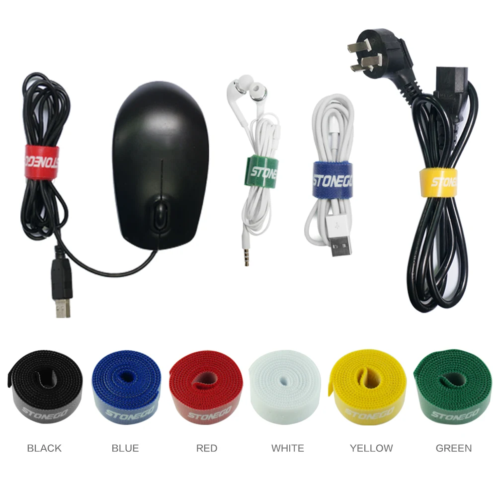 STONEGO USB Cable Winder Cable Organizer Ties Mouse Wire Earphone Holder HDMI Cord Free Cut Management Phone Hoop Tape Protector image 6