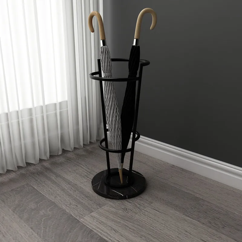 Metal Umbrella Holder Multistyle Hook Design Light Paint Finish Simple Floor-standing Umbrella Holder