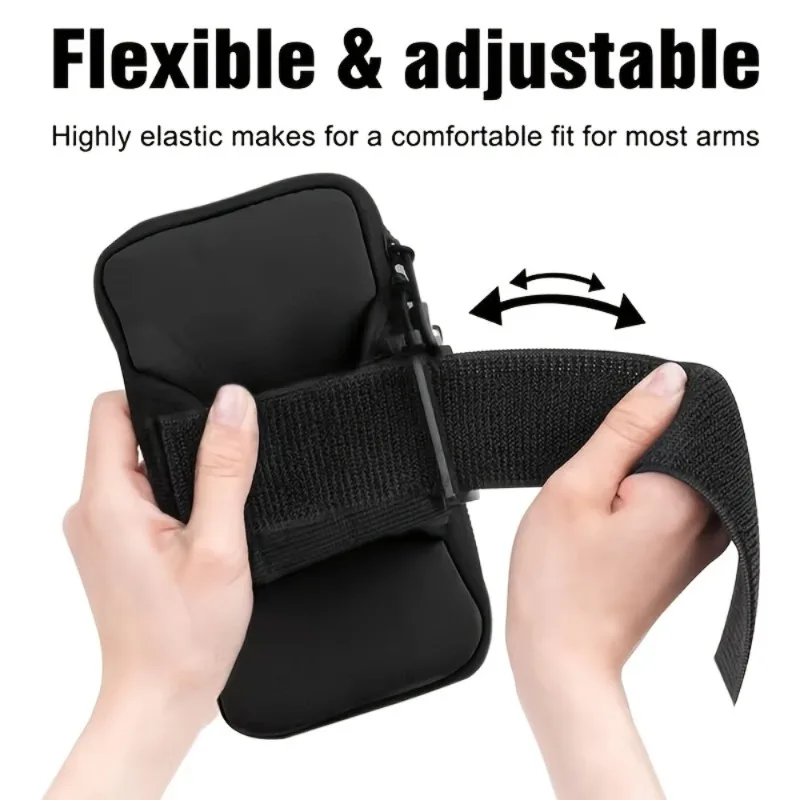 1 bolsa de braço para ciclismo ao ar livre, bolsa de armazenamento portátil para fitness, bolsa para telefone esportiva, adequada para fitness, corrida e caminhadas.