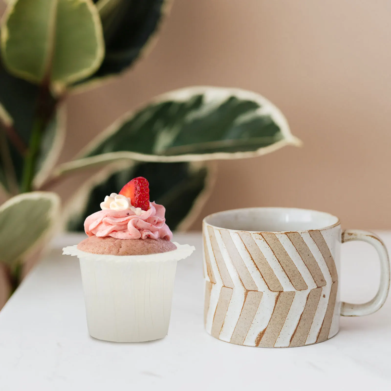 

30 Pcs Baking Cups Oil Proof Heat Resistance Cupcake Holder Lining Paper Muffin Cake Liners Imported Pulp Dessert