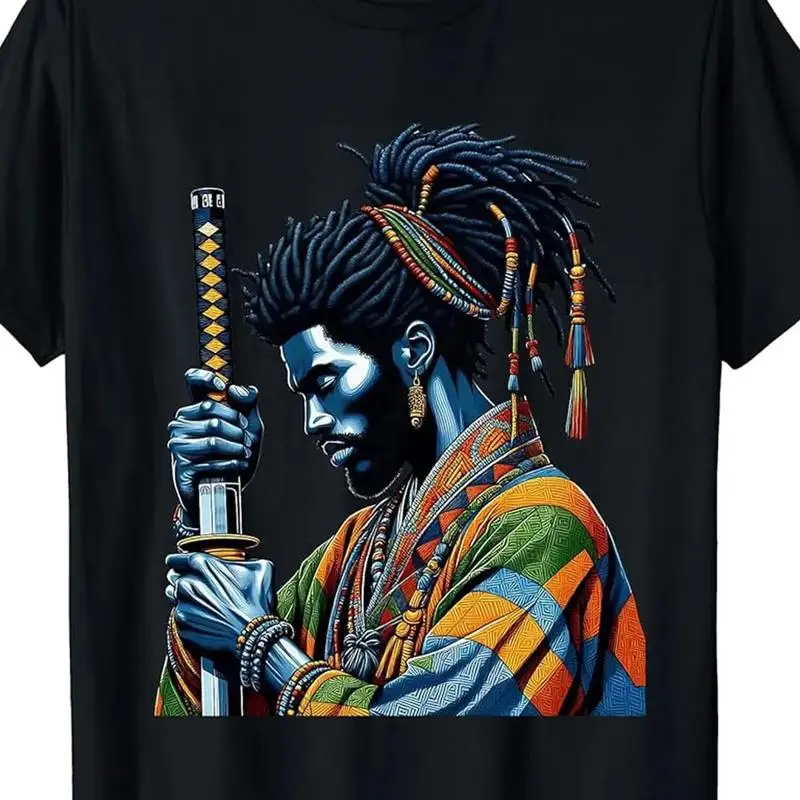 Afro American Samurai T Shirt 100 Made US Japanese Style Bushido Art