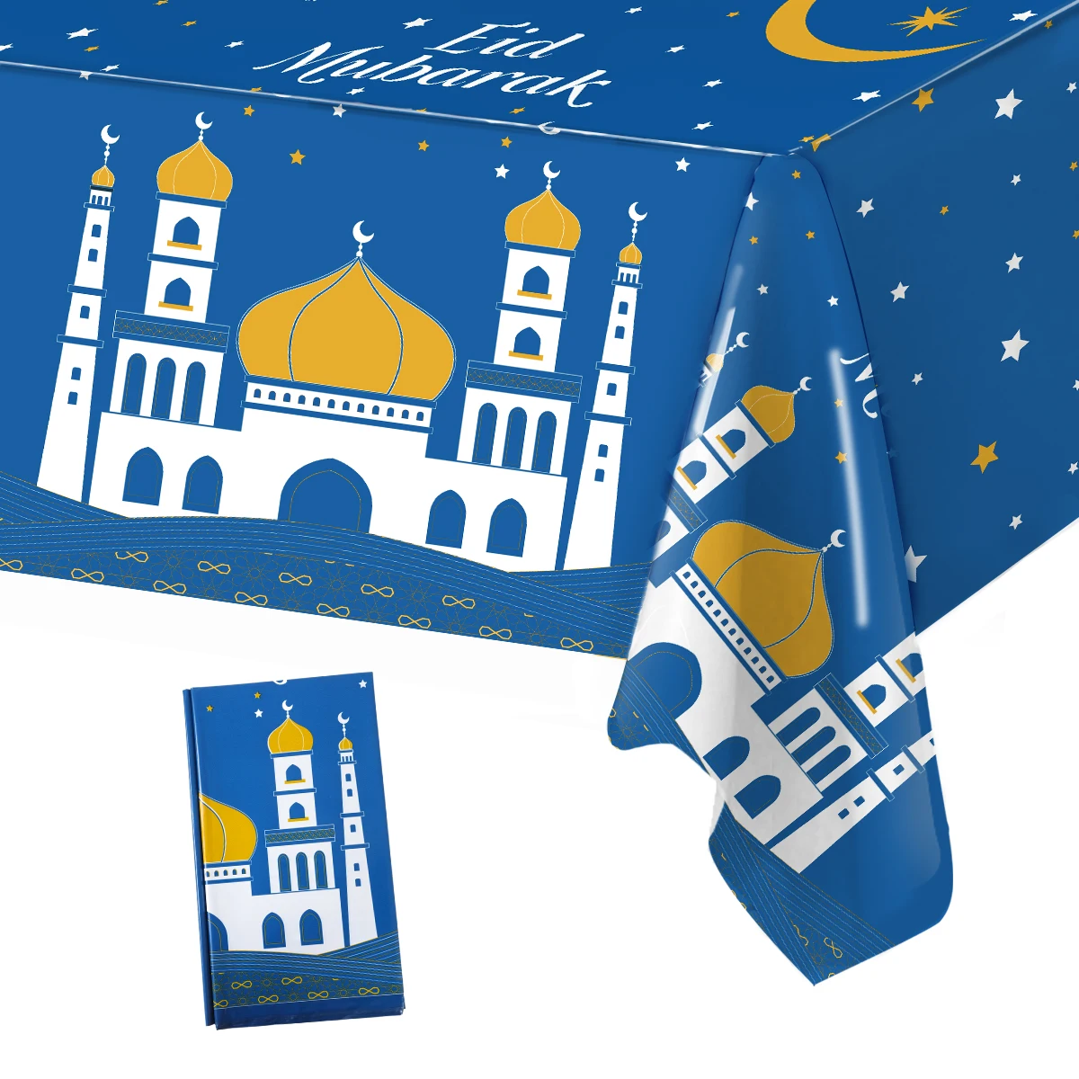 2025 Ramadan Kareem Decor Castle Polyester Tablecloth Eid Mubarak Decor Ramadan Mubarak Muslim Islamic Al Adha EID Muslim Decor