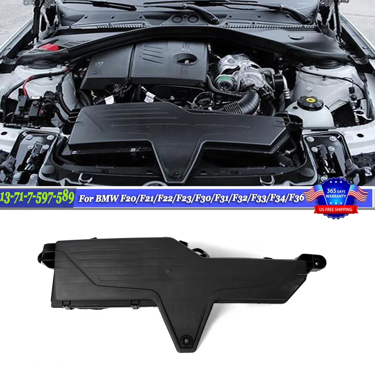 

For BMWF20/F21/F22/F23/F30/F31/F32/F33/F34/F36 228i 320i 328i 428i Air Cleaner Intake Filter Box Housing 13717597589