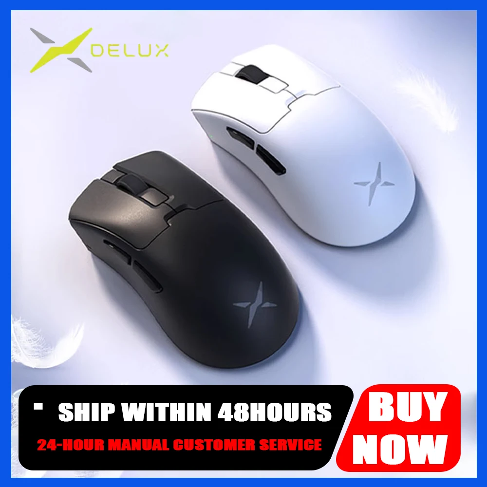Мышь Delux M900 Pro + Ultra V2, 3-режимная беспроводная игровая мышь Bluetooth, эргономичная мышь для киберспорта Paw3395/Paw3950, аксессуары для ПК, геймеров, мужские аксессуары