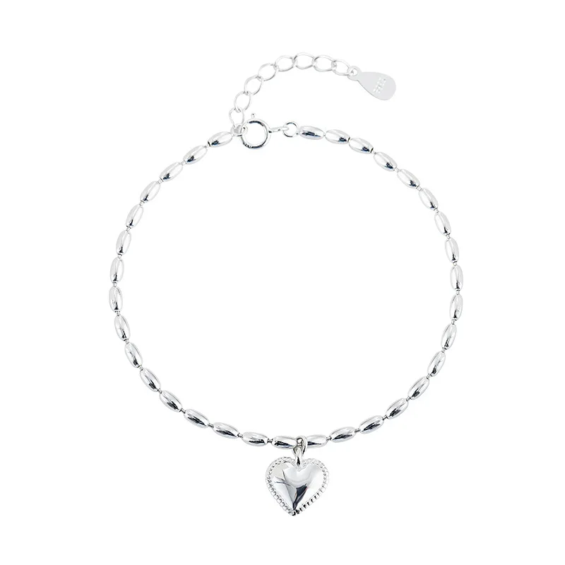 Romantic Designer Fashion Women Love Symbol Pendant Ankle Bracelet Real 925 Sterling Silver Female Luxury Anklet