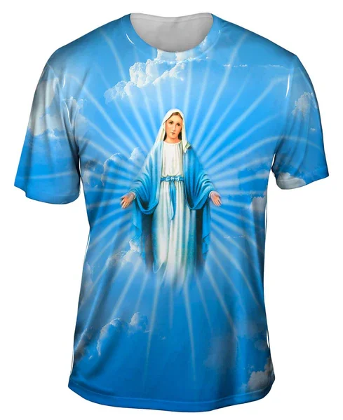 Virgin Mary T-Shirts Our Lady of Guadalupe 3D Print Men Women Tees Short Sleeve Round Neck T Shirt Harajuku Y2K Top Men Clothing