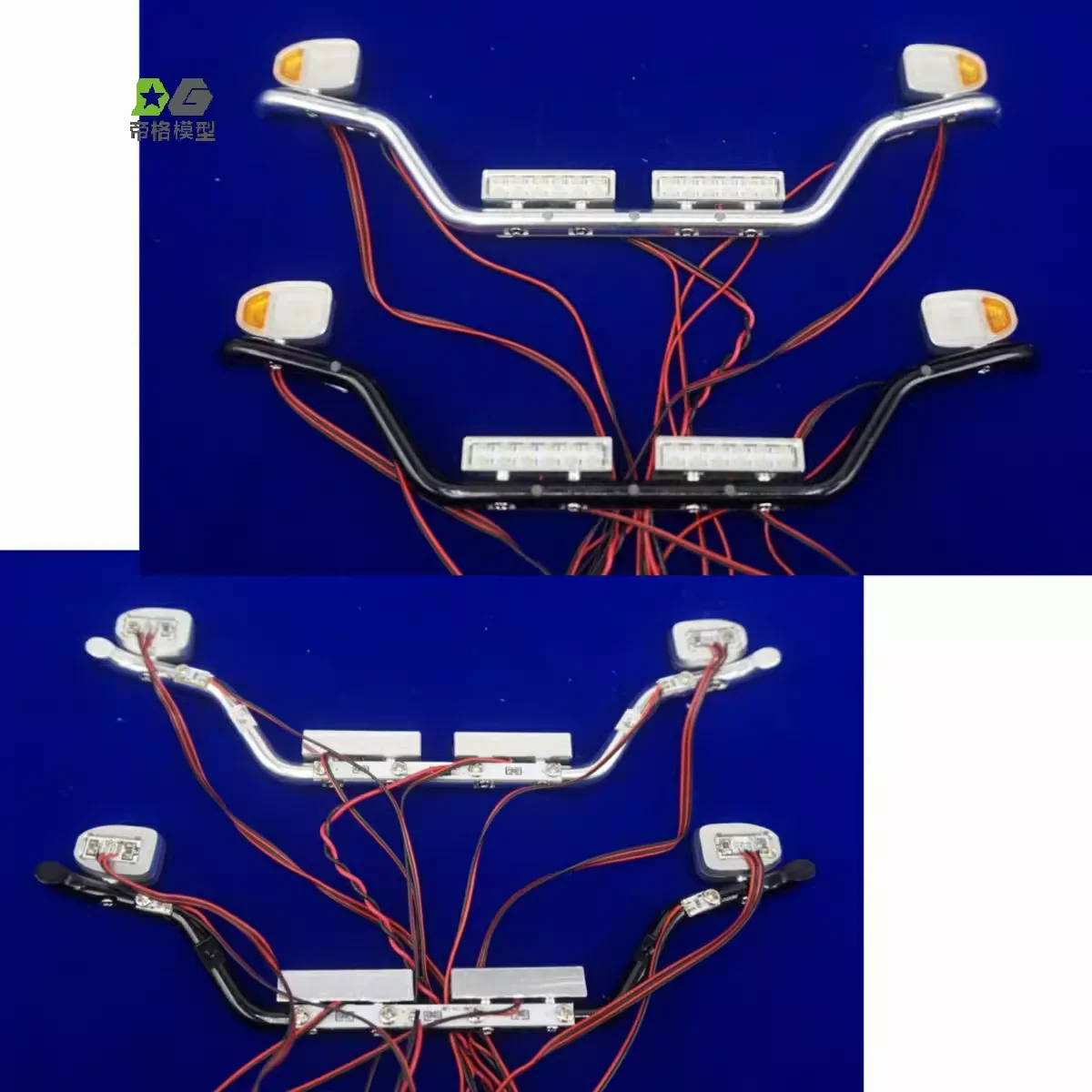 مصباح قضيب من الألومنيوم لمقطورة Tamiya Teague سكانيا 770s 56323 لـ 1/14 RC شاحنة قلابة مقطورة سكانيا فولفو بنز مان جزء