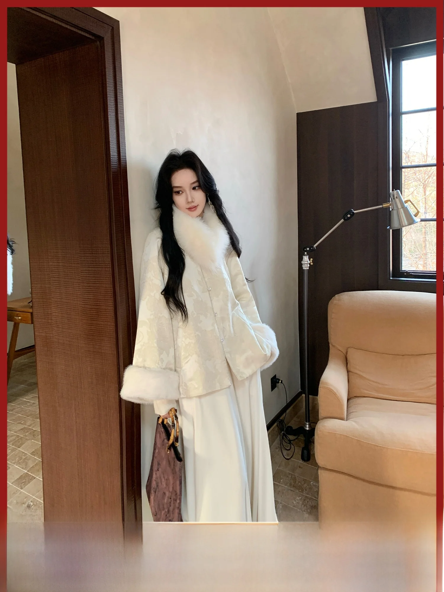 

New Chinese Sle ort Cotton Jaet Limited Time Offer 399 Not for Quali Issues Commute Loose Fit Long Sve Women's Coat