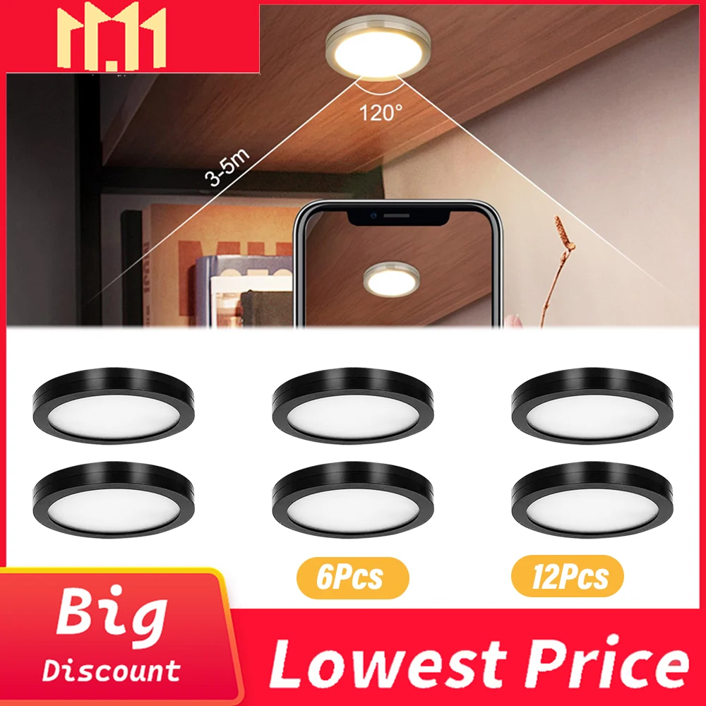 6/12PCS Camper Lighting Caravan RV Light Indoor Circular Light Car Interior LED Reading Light Car Ceiling Lamp With USB Switch