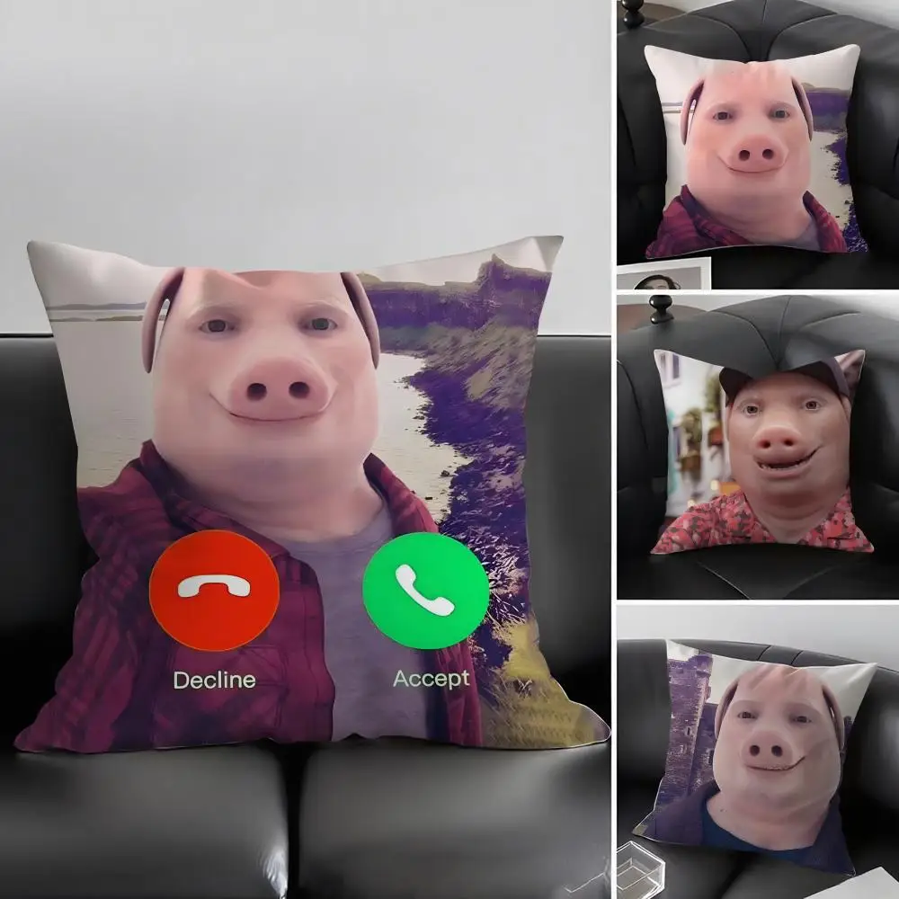 Funda de cojín y almohada John Pork Is Calling Answer Call, tela ultrasuave y agradable para la piel, comodidad como la de una nube y cremallera oculta