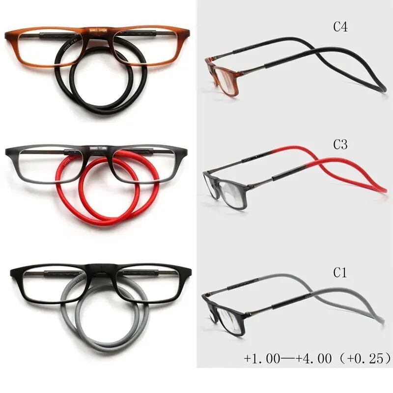 Ultralight Reading Glasses Menr Reading Glasses Hanging Stretch Women Anti-fatigue Presbyopia Glasses Diopter +1.5+3.5