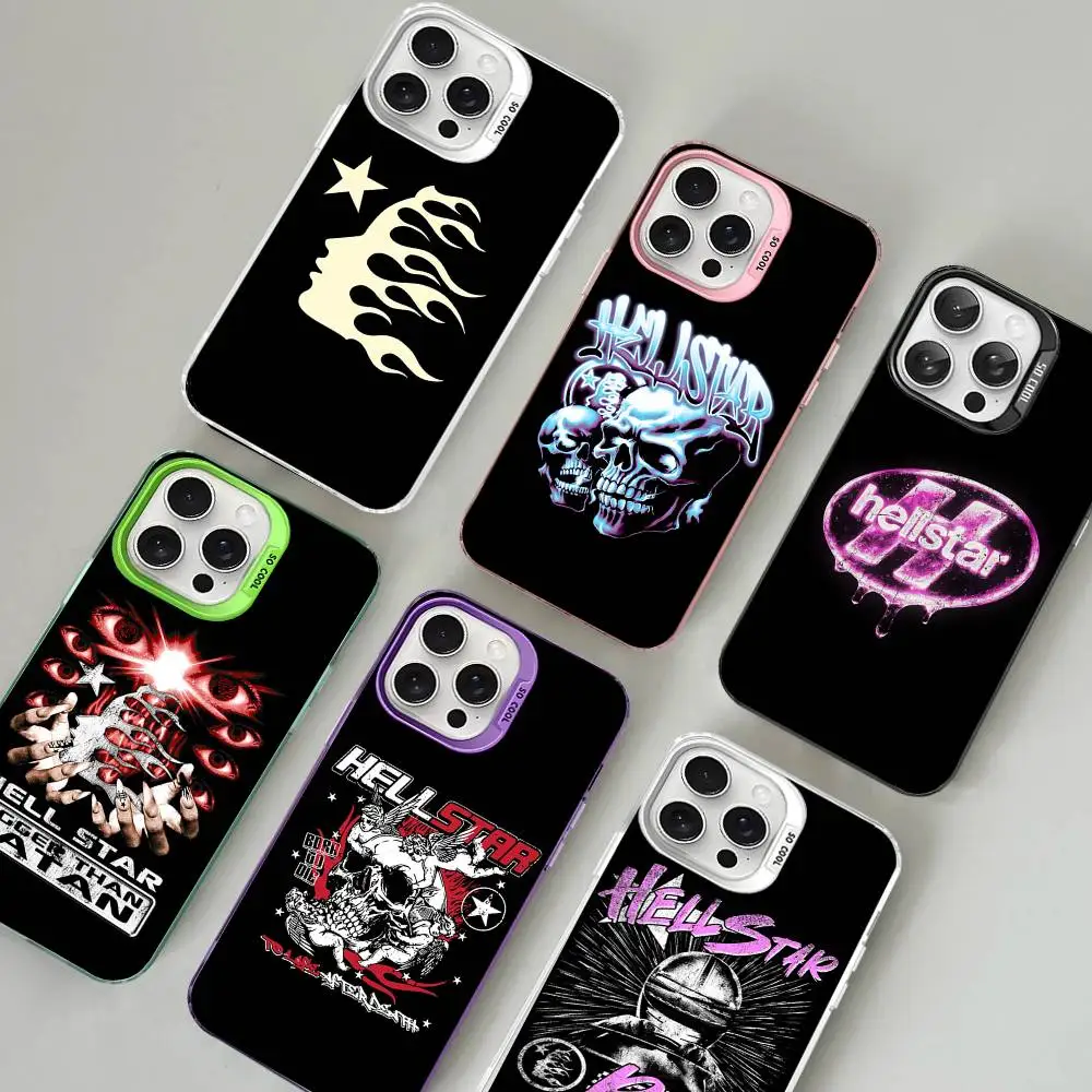 H-HellstarS Fashion Logo Phone Case For iPhone 17 16 15 14 13 12 11 Pro Max Plus Pro Colorful Shell
