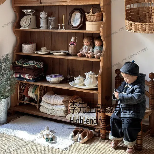 American second-hand solid wood sideboard French vintage storage photography decorative cabinet