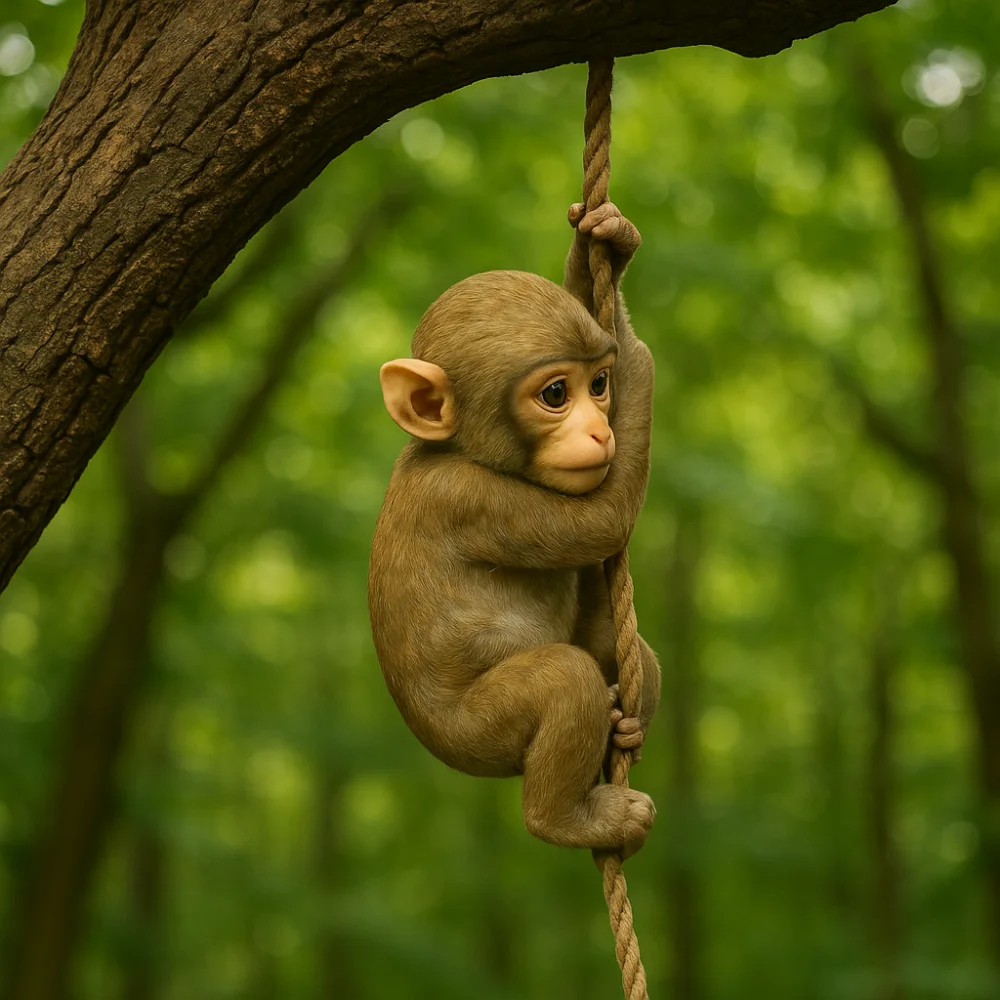 Durable Cute Garden Climbing Monkey Figurine Resin Crafts Handmade Monkey Hanging Ornament Weatherproof Animal Statue Home Decor