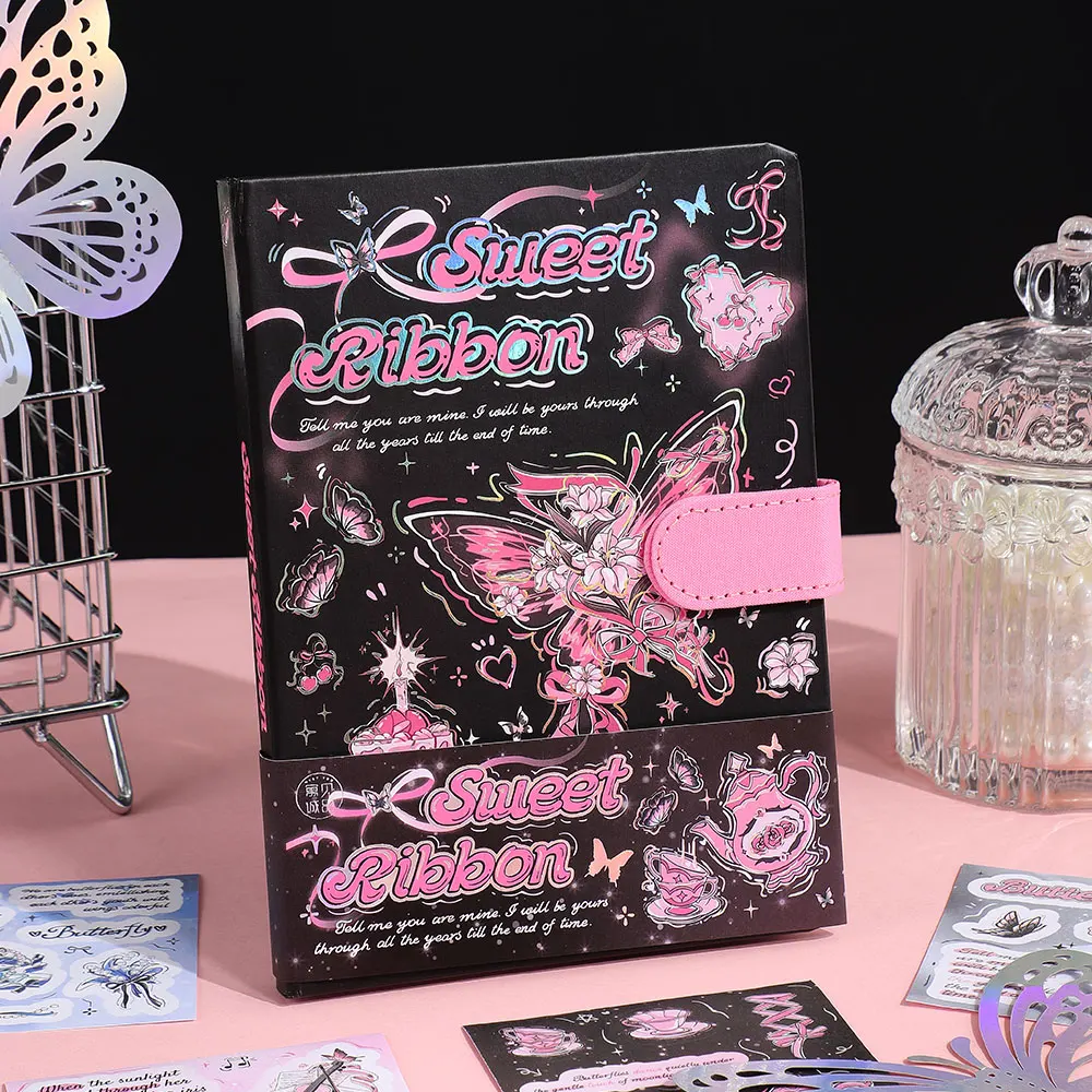 Silvering Butterfly Scrapbooking Kit With Notebook Stickers Pens Accessories For Journaling Students Scrapbook Stationery