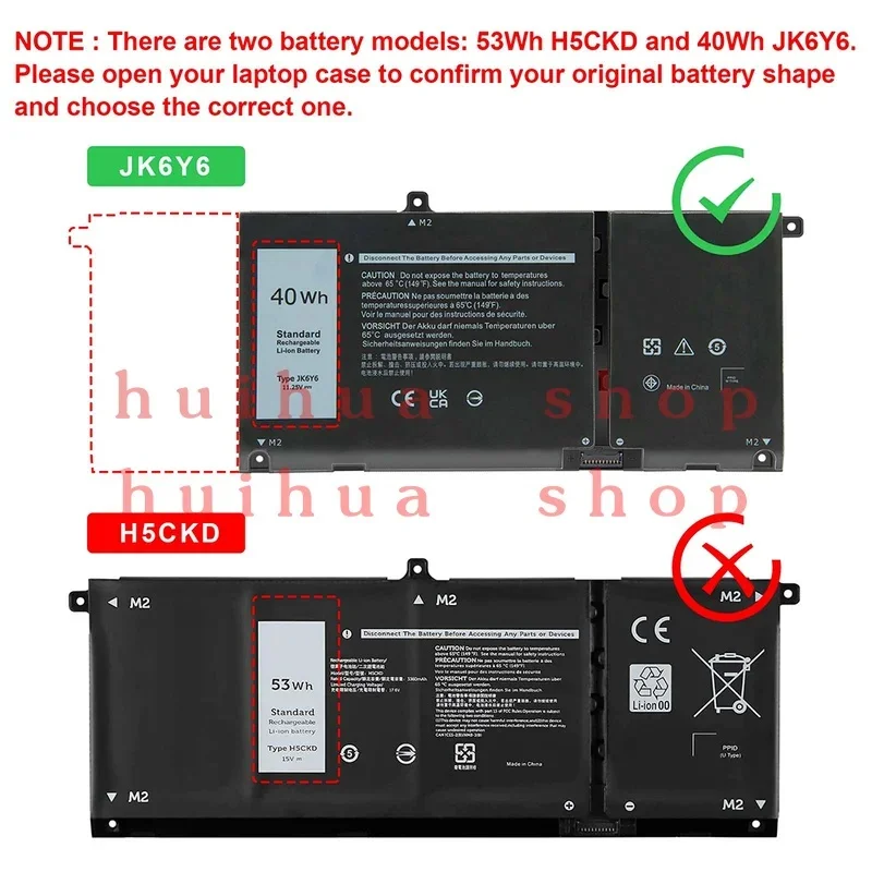 JK6Y6 Battery For Dell Latitude 3410 3510 Inspiron 5300 5401 5408 5501 5508 5400 zm