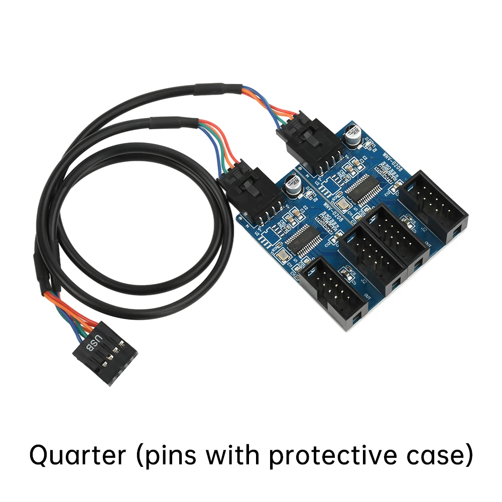 USB 2.0 Header Splitter Adapterkarte 1 zu 4/1 zu 2 Port Multiplikator für PC-Motherboard Laptop-Docking mit Klebestreifen – Detail 9