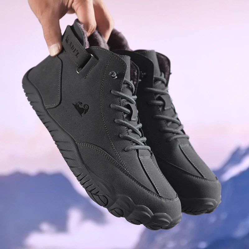 

Winter New Leather Men's Hiking Shoes Anti Slip and Warm Snow Boots Outdoor Waterproof Hiking Boots Zapatillas Hombre Chaussure