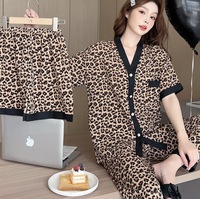 Explosion 3 Sets Of Wahl Mian Sweet Pajamas Homewear Casual Wear Women Short-Sleeved Net Red Summer Sweet Loose Homewear