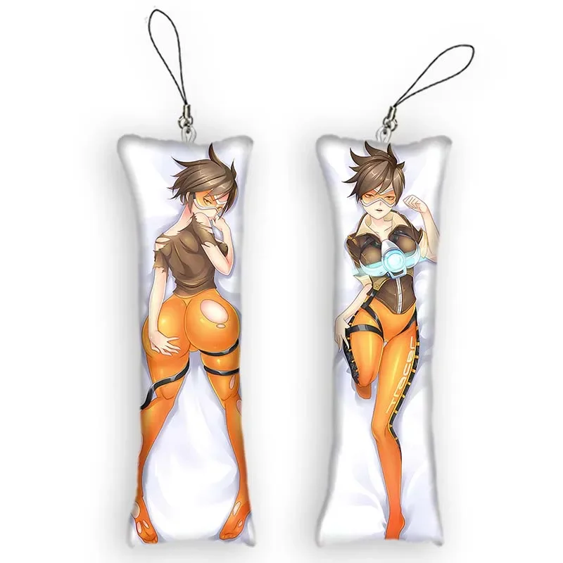 

Anime Keychain Japanese Style Dakimakura Mini Pendant Game Character 2 Side Print Hanging Ornament Cute Small Pillow Pendant