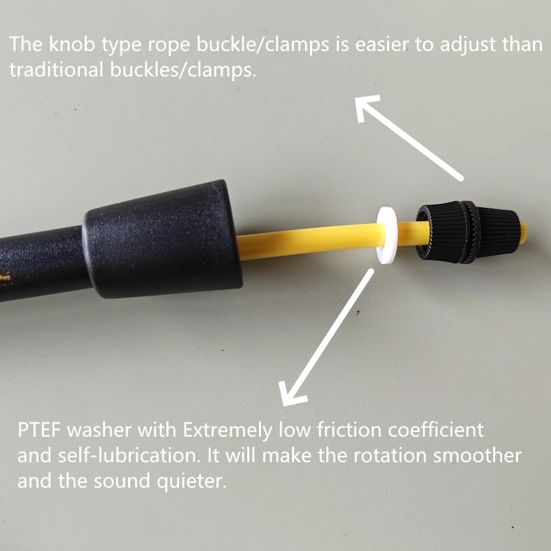 NEVERTOOLATE pvc+TPU alloy 140gram 5.8mm diameter 3.2m length between handles soft 80A SHORE HARDNESS -20℃~40℃ jump skip rope