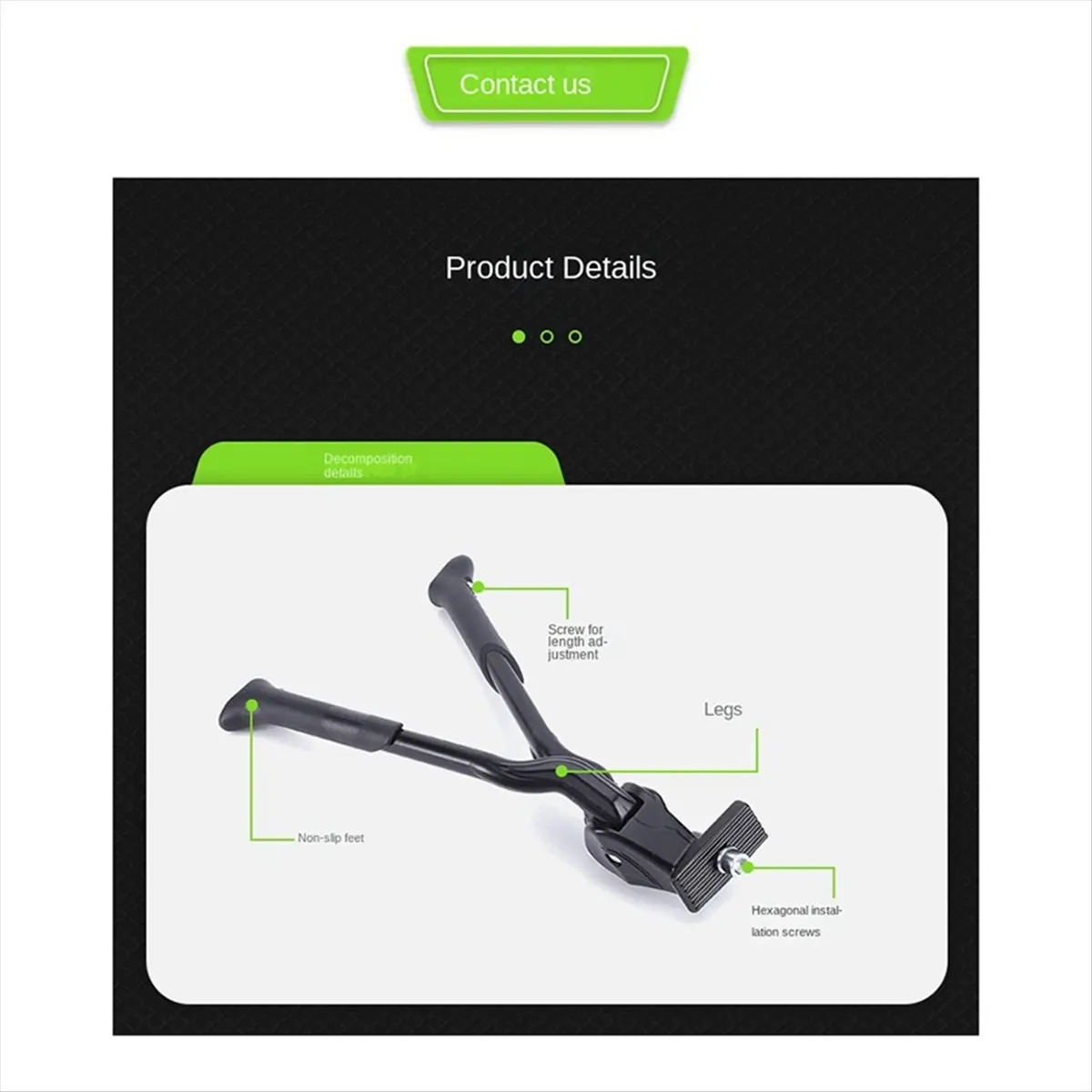 SUMMER SALE 24 29 Inch Dual Center Kickstand Road Mountain Bicycle Foot Support Parking Rack Bracket Adjustable Aluminum Alloy