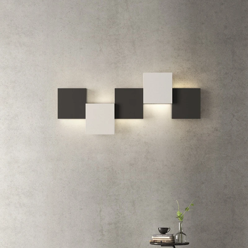 

Modern Wall Lamp Simple Bedroom Bedside Creative LED Study Aisle Light Luxury Living Room Background Geometry Decorate Wall Lamp