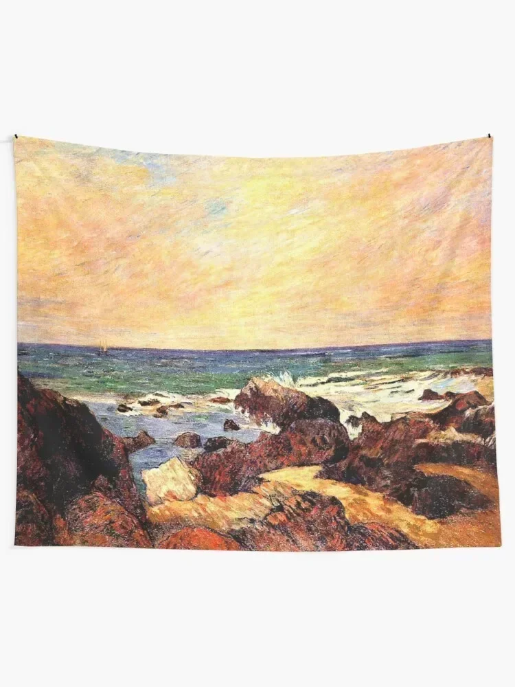

Gauguin - Rocks and Sea, fine art painting Tapestry Decoration For Bedroom Funny Tapestry