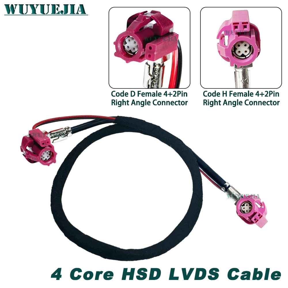 

0.1~10M Video Cable HSD LVDS Line Kabel Retrofit HSD 4+2Pin D Female to 4+2 Core H Female Jack Connector For BMW F10 F15 F20 F30