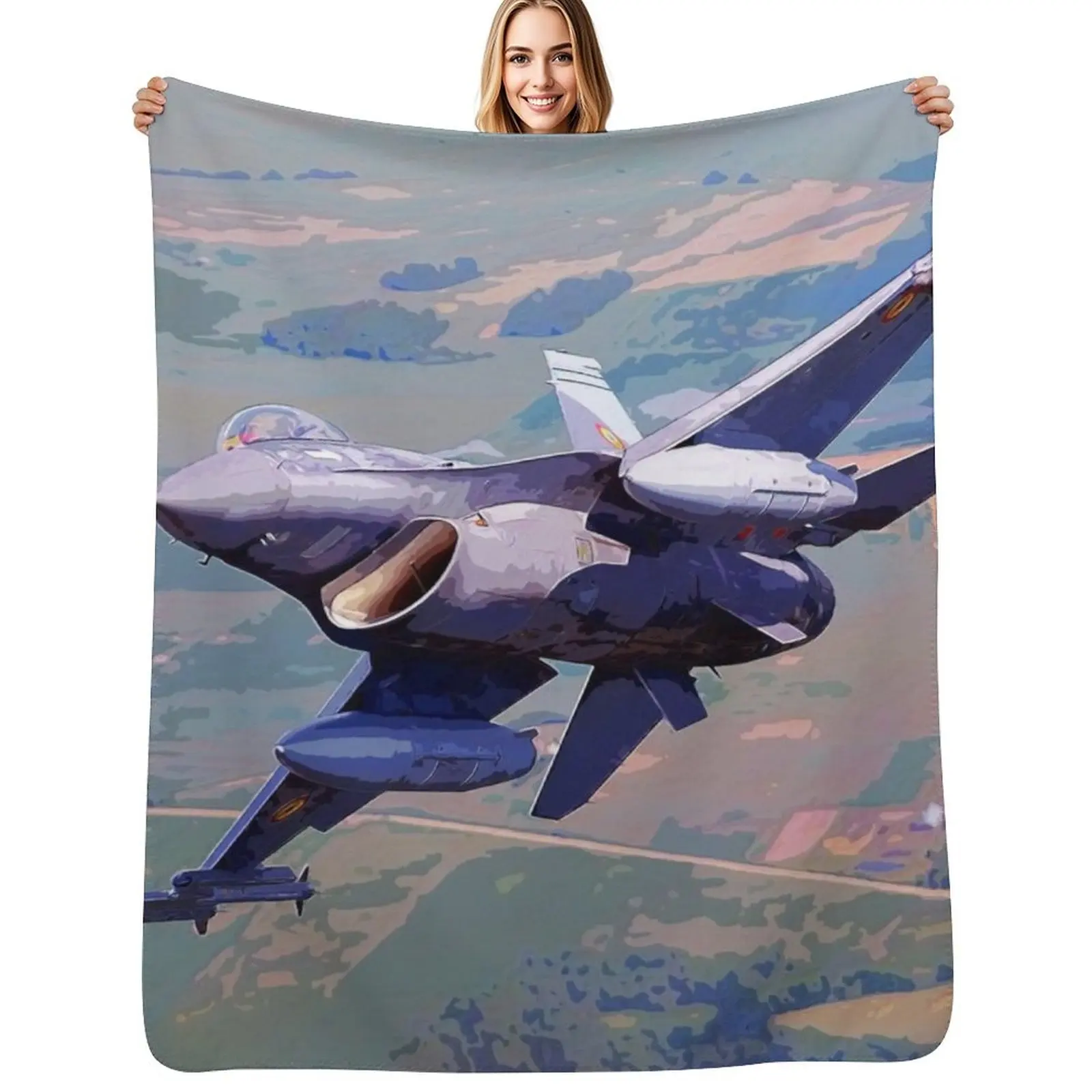 

F16 Fighting Falcon maneuvering in the sky Throw Blanket Lightweight Cozy Blanket for Bed Sofa