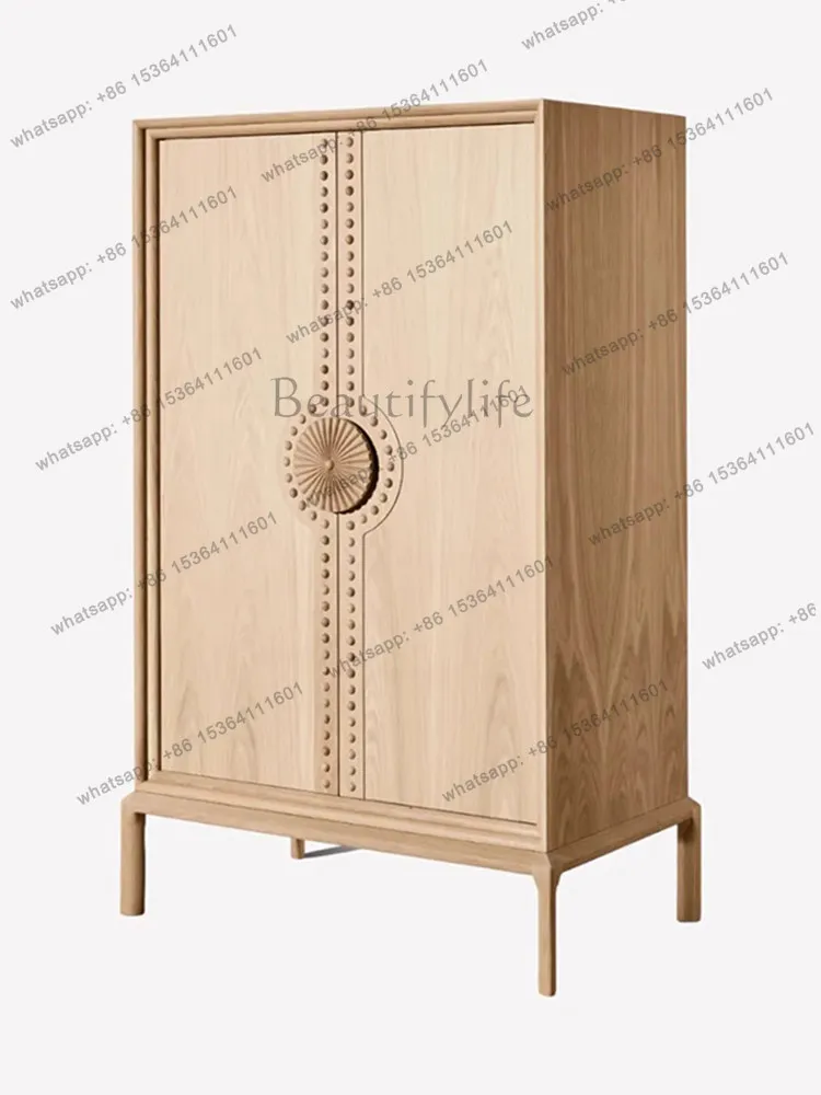 XX French solid wood carved dining side cabinet living room against the wall wine log retro locker