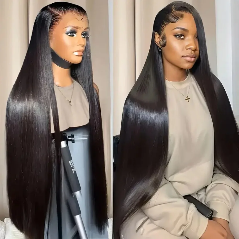 34Inch 13X4 Lace Front Wig Straight Lace Frontal Wigs Pre Plucked With Baby Hair Swiss 4x4 Lace Closure Wig For Women 180%