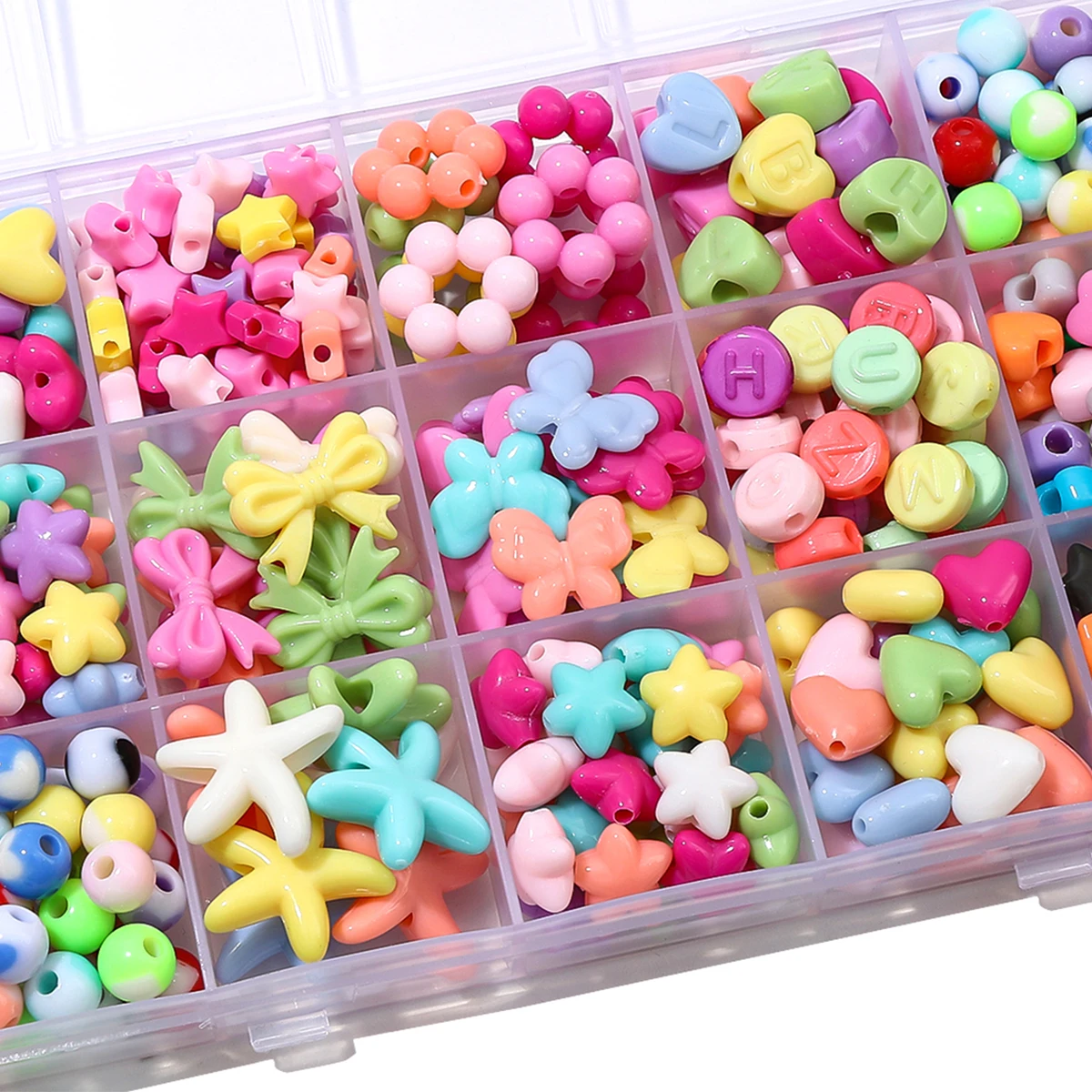 20-200pcs Acrylic Solid Colored Beads Butterflies Pentagonal Stars Love Loose Spacer Beads Handmade DIY Bracelets Necklaces