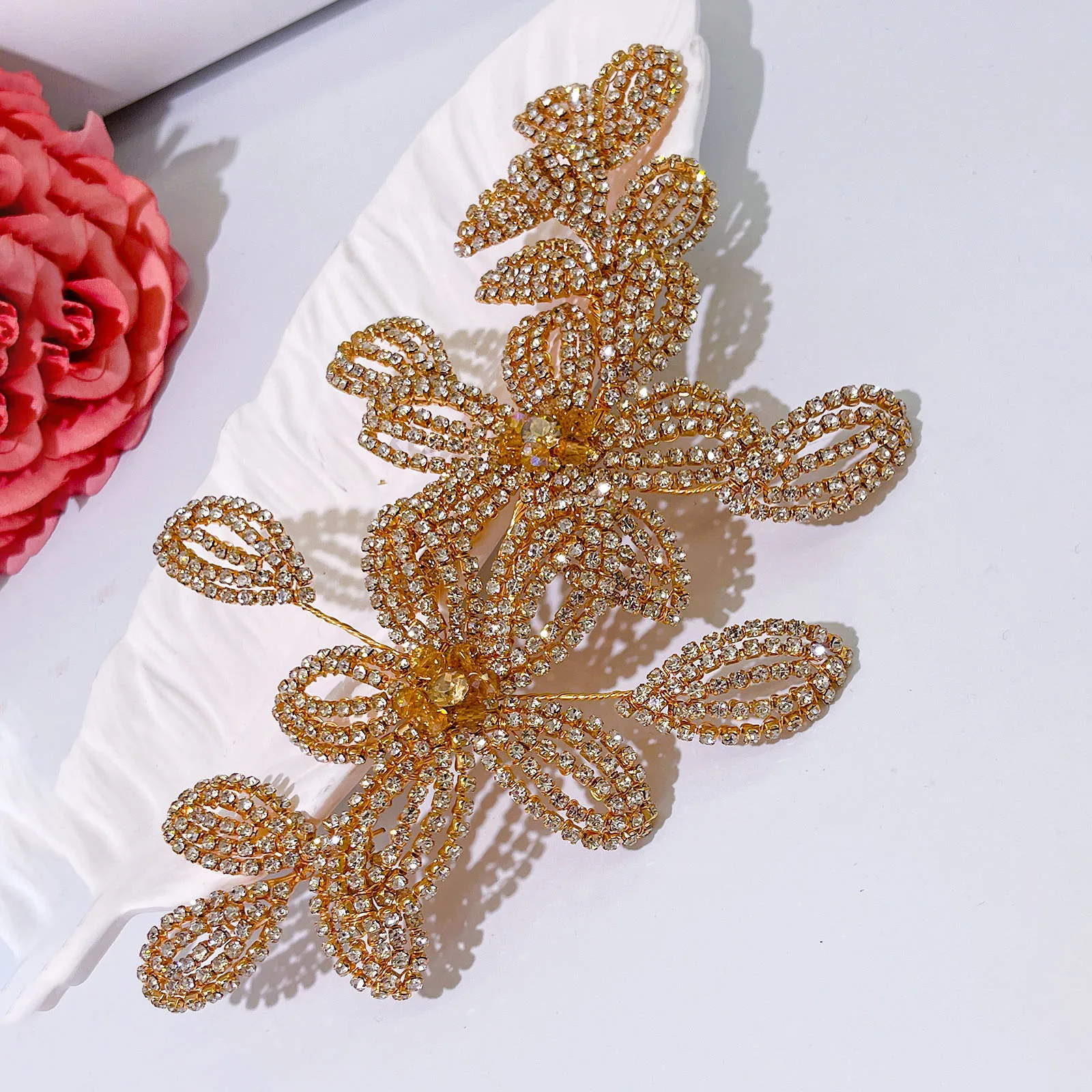 

DZ275-G Bridal Headpiece Fashion Woman Tiara Wedding Headband Bridal Hair Accessories Rhinestone Bride Head Piece for Party