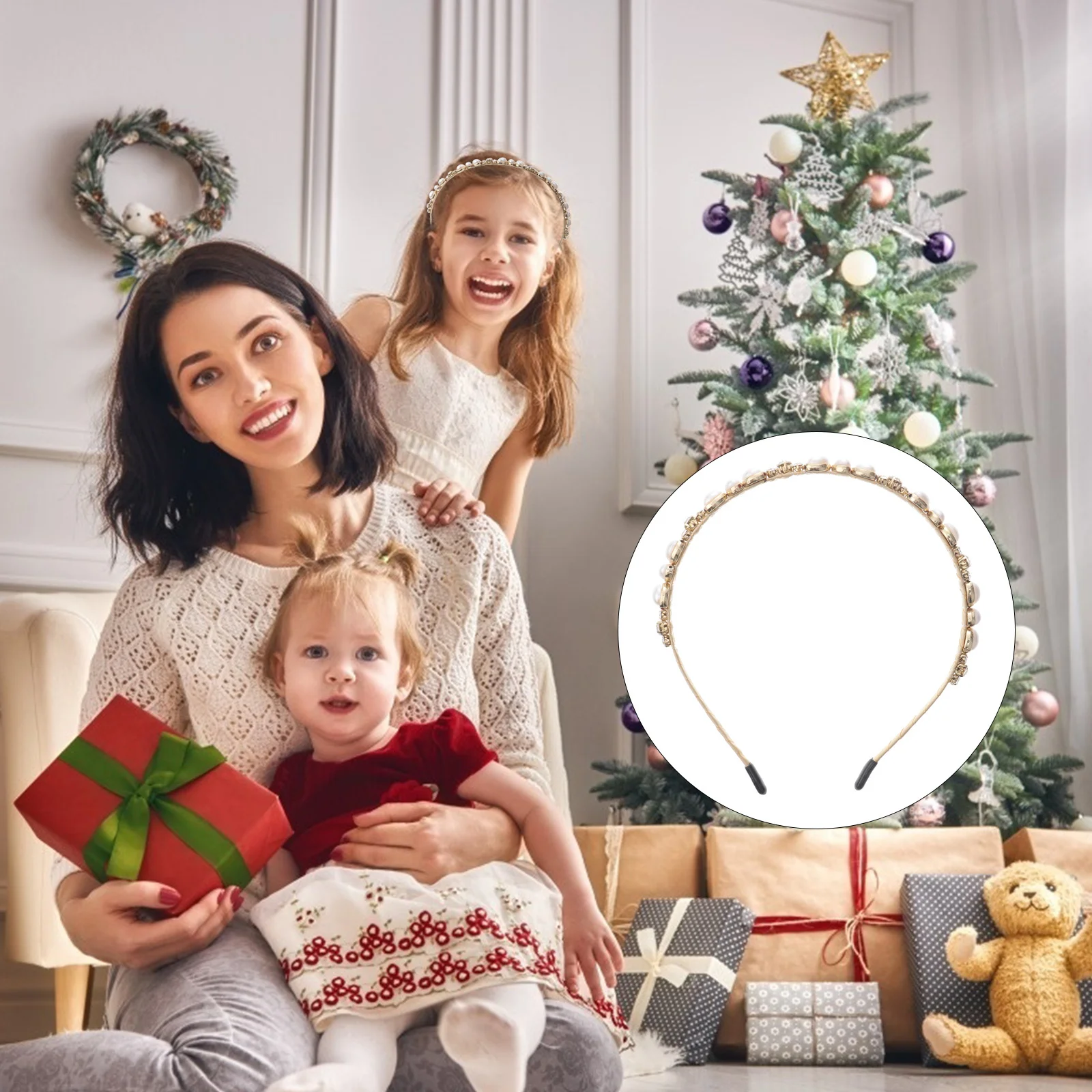 

Snowflake Rhinestone Hair Hoop Christmas Party Headband Elegant Alloy Bridal Hair Jewelry for Women Fashion Headband