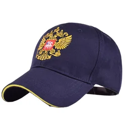 Men Women's Hats Russian Emblem Embroidered Panel Baseball Cap Black Navy White